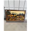 Image 1 : vintage German Black Forest (Schwarzwälder) hand-carved and hand-painted wooden landscape scene