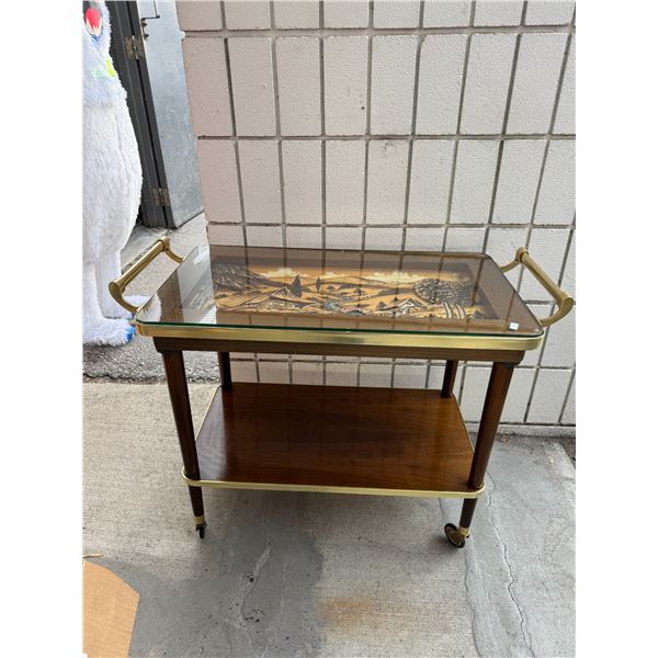 Branwood serving cart with German motif