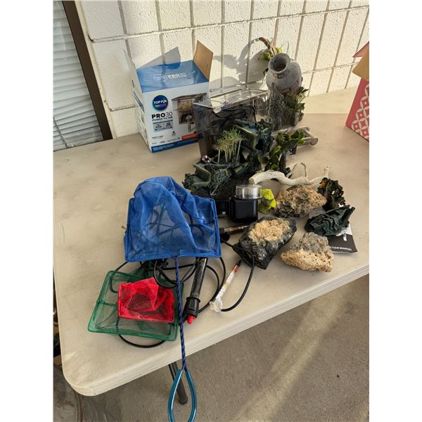 Assorted aquarium items