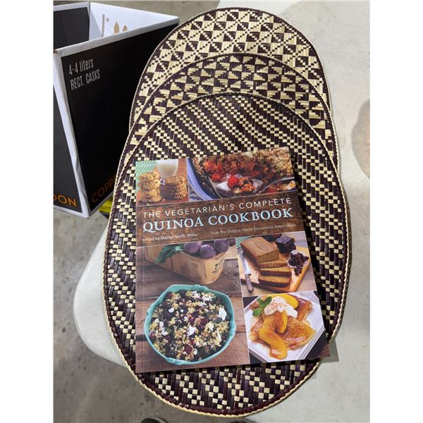 Cookbook and placemats