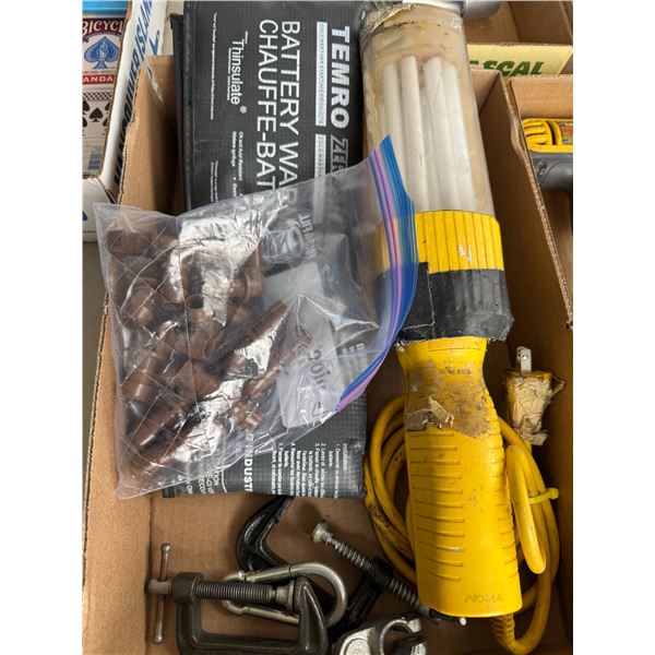 Work, light battery, warmer and other miscellaneous items