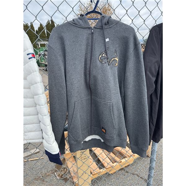 Real tree size large zip up coat