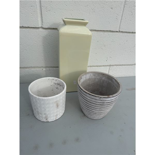 Planters and vase