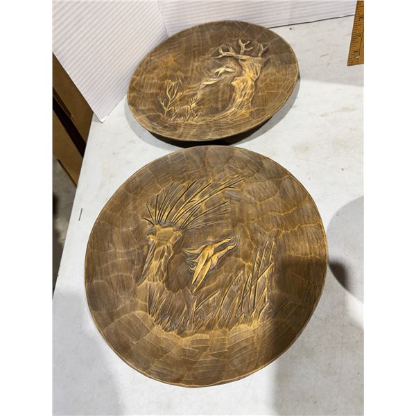 German carved wood plates
