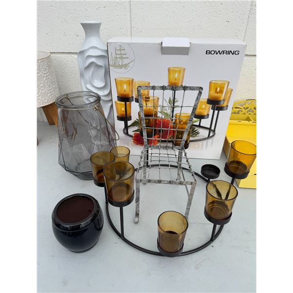 Candleholders and vase