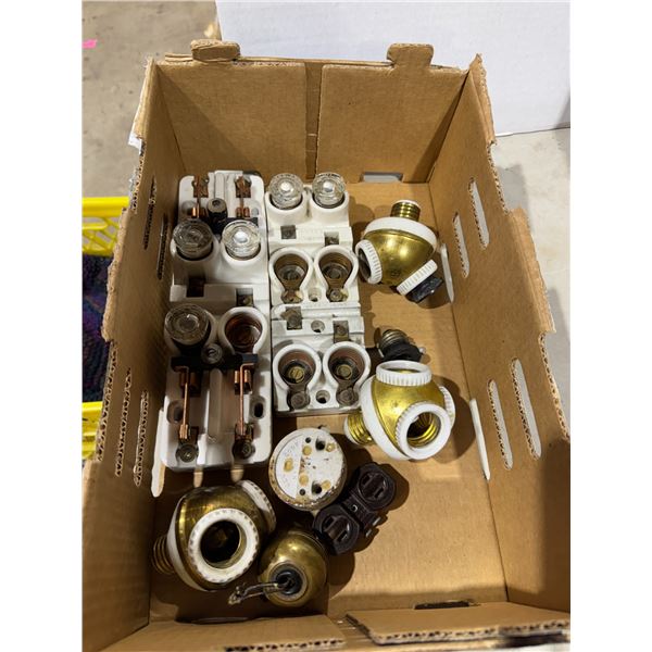 Box vintage ceramic fuse boxes and electrical switch