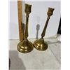 Image 2 : Pair of large tall brass candle