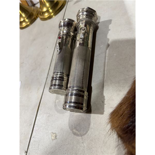 Vintage metal flashlights made in Hong Kong