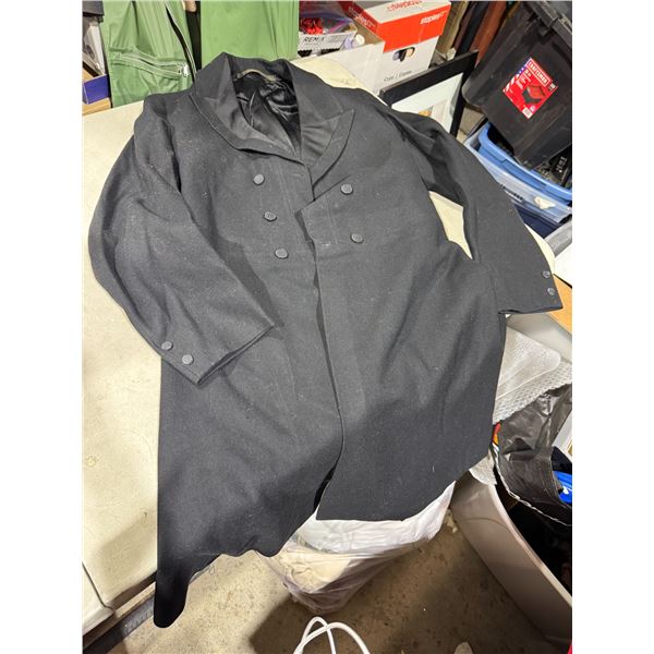 Vintage black wool men's coat