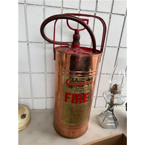 Large metal fire extinguisher