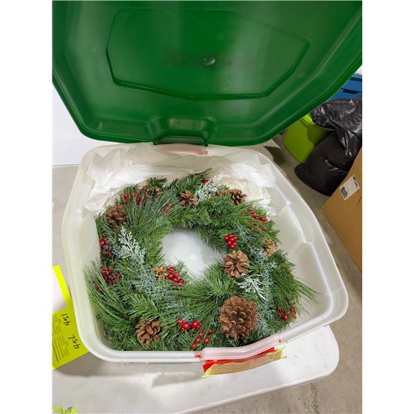 Christmas wreath in wreath holder