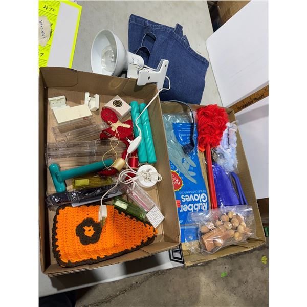 Miscellaneous slot, cleaners, apron, and household items