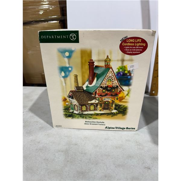 Department 56 Alpine Village series WIHNACHTEN  GLASHUTTE (glass ornament factory)
