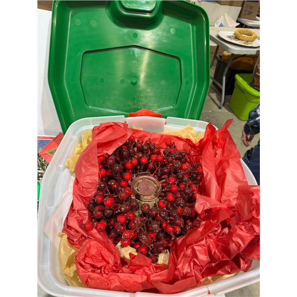 Christmas centerpiece with container