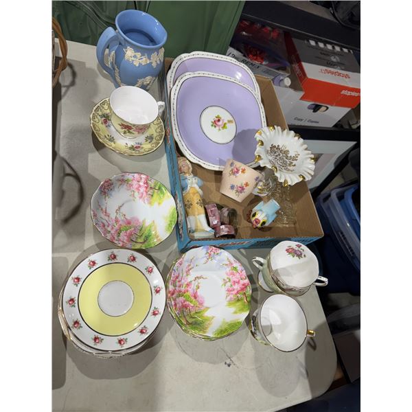 Assorted cups, saucers, plates, etc.