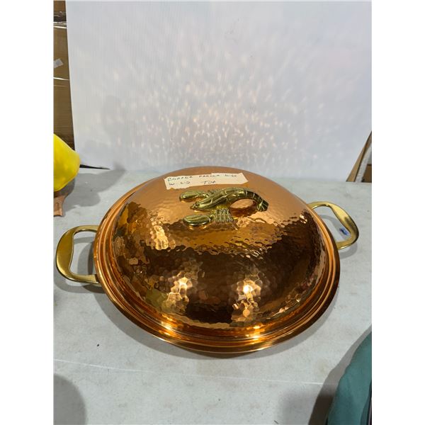 Copper PAELLA dish with lid