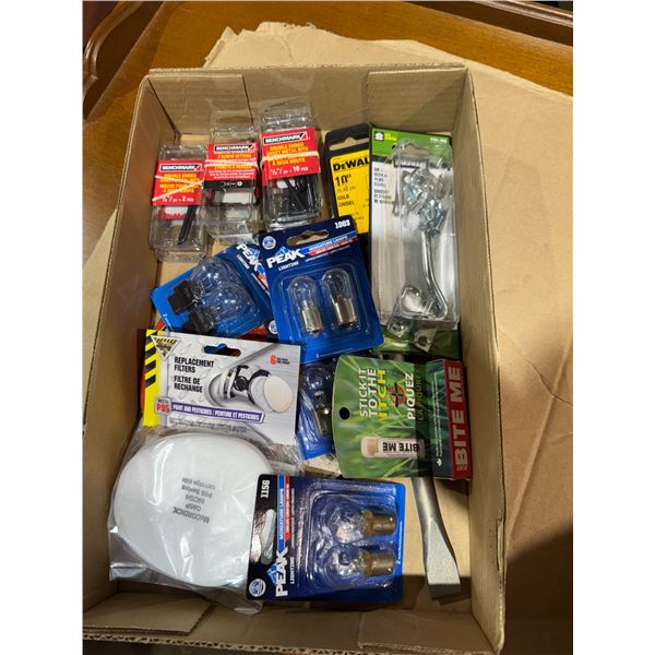 Bulbs, sheet metal bits, and other hardware