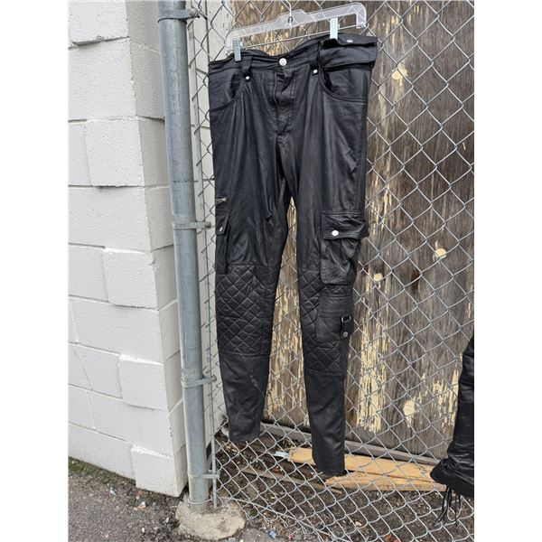 Leather pants few holes size not shown