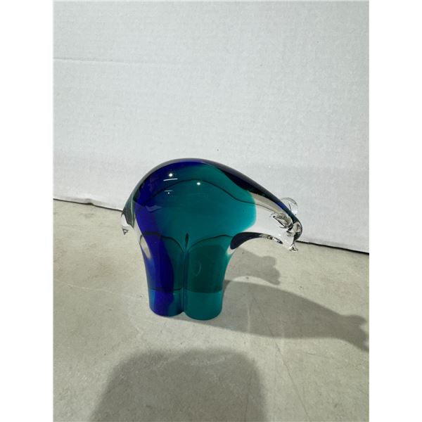 Vintage Marano blue Glass bear