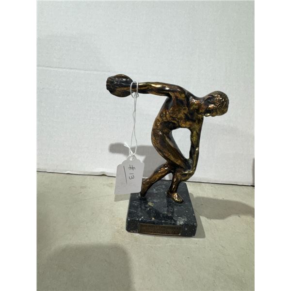 Vintage brass and marble disc thrower grease