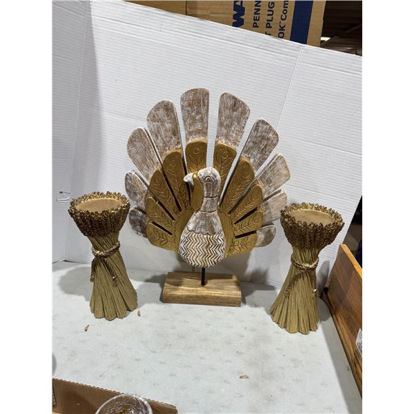 Turkey decor, and candle holders
