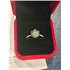 Image 1 : 3.00t Moissanite stone bluish green color - Size 7.25