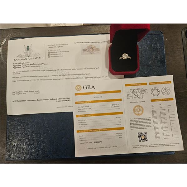 3.00ct Moissanite stones ring- Size 7