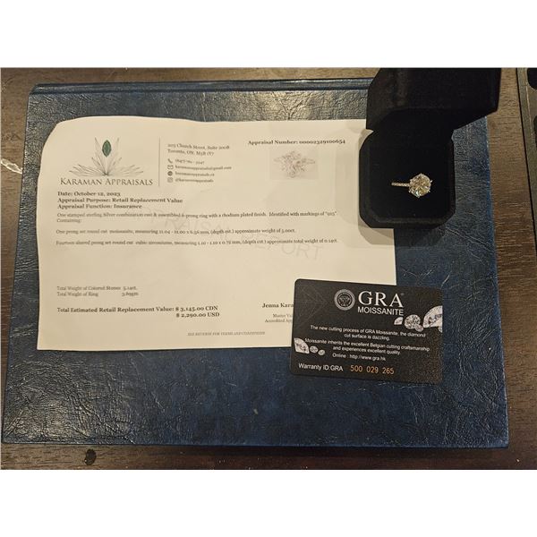 5.00ct Moissanite brilliant cut ring- Size 7.25