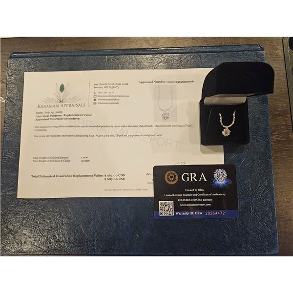 1.00ct Moissanite stone pendant
