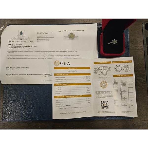 1.00ct Moissanite stone tear drop necklace