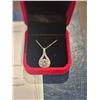 Image 2 : 3.00ct Moissanite tear drop halo necklace