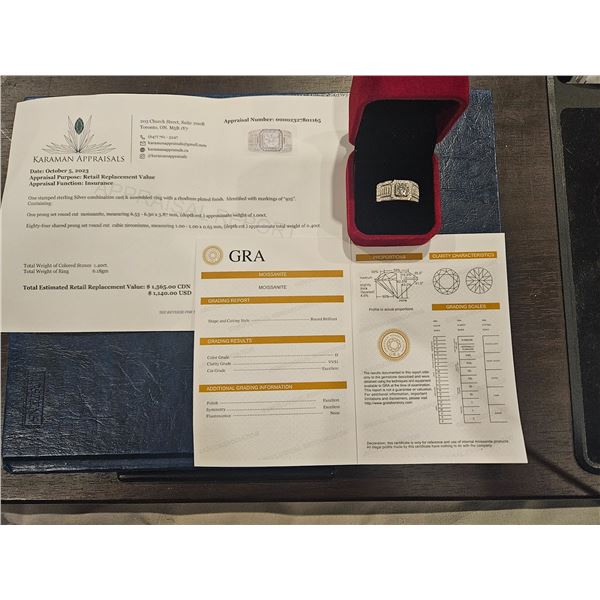 1.00ct Moissanite square halo ring- Size 11