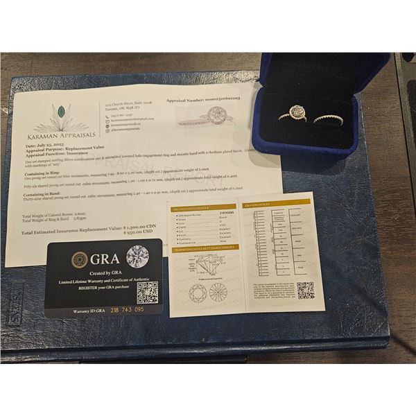 2.00ct Moissanite stone wedding set