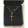 Image 1 : 33.00mm Simulated diamond cross necklace- 18"