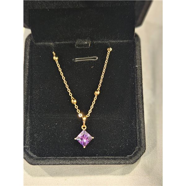 2.0CT lab-created amethyst necklace