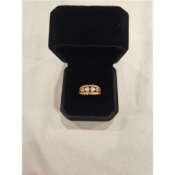 Heart cut Simulated Diamond 4 stone ring