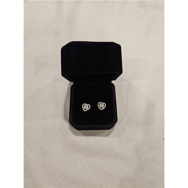 0.4ct each simulated diamond earrings heart stud