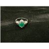 Image 2 : Sterling Silver Emerald Ring- Size 6.75