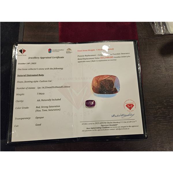 Cushion cut Ruby