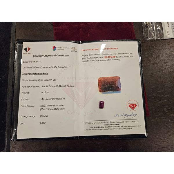 Ruby stone- Octagon shaped