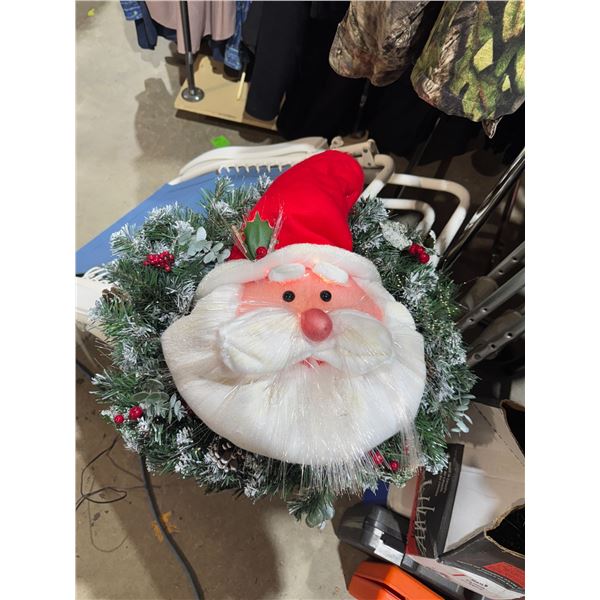 Fiber optic Santa wreath