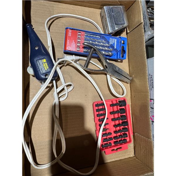 Drill, bits and other tools