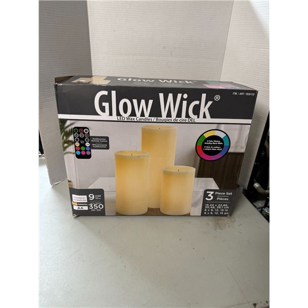 Glo wick LED wax candles