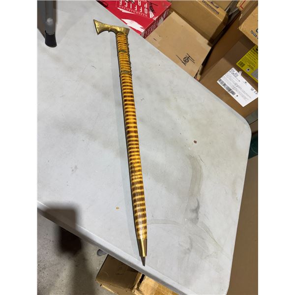 Vintage Polish CIUPAGA shepherds AXE wood and brass walking stick