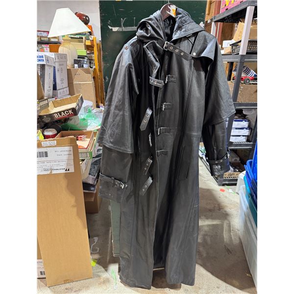 Leather coat size not shown