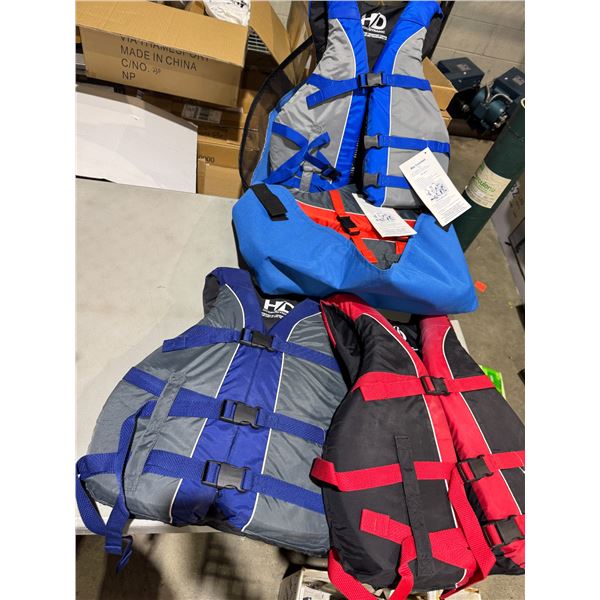 4 life jackets