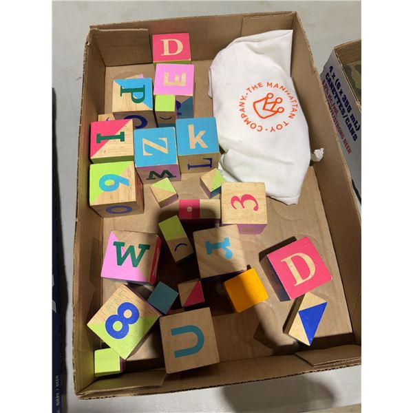 Wooden alphabet and number blocks