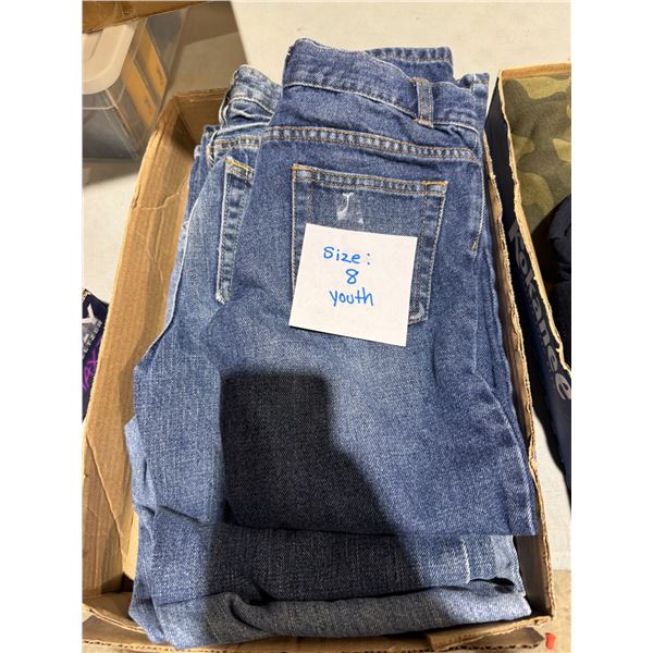 Youth size 8 jeans, three pair pairs