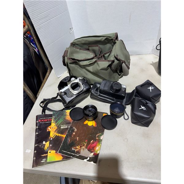 Camera Nikon, YASHICA, and lenses