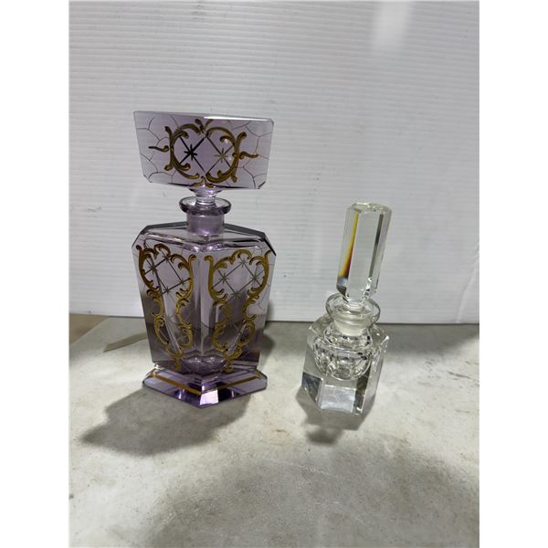 Vintage cut, glass perfume bottles